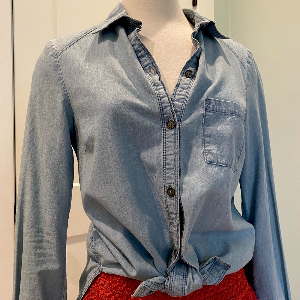Paige Lightweight Chambray Button Down Shirt - Si… - image 4